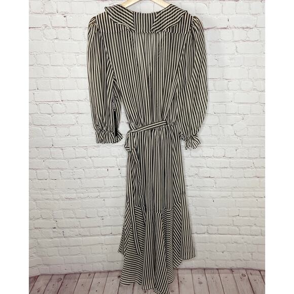 Icons Objects of Devotion Black White Stripe Flamenco Dress Womens Medium New - Picture 6 of 12